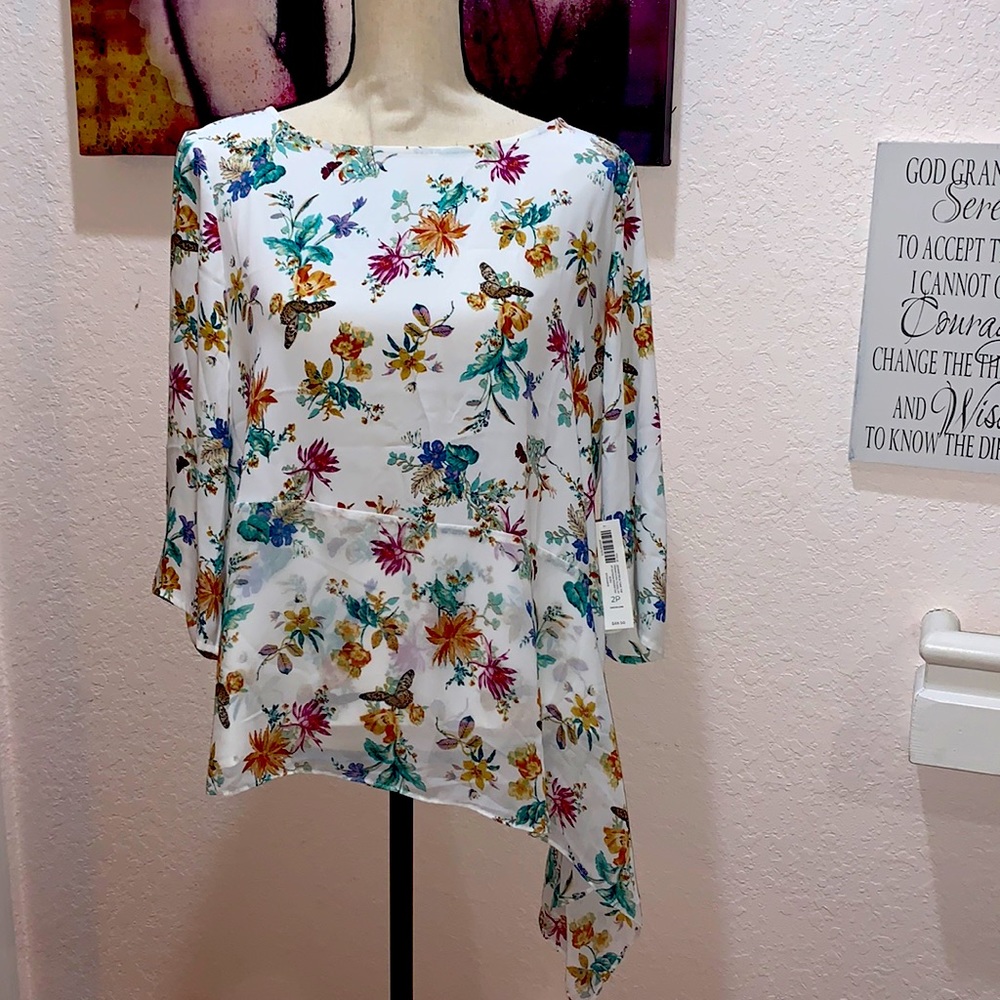 NWT Chico’s  2 Petite (12/14P) Asymmetrical Tunic Top